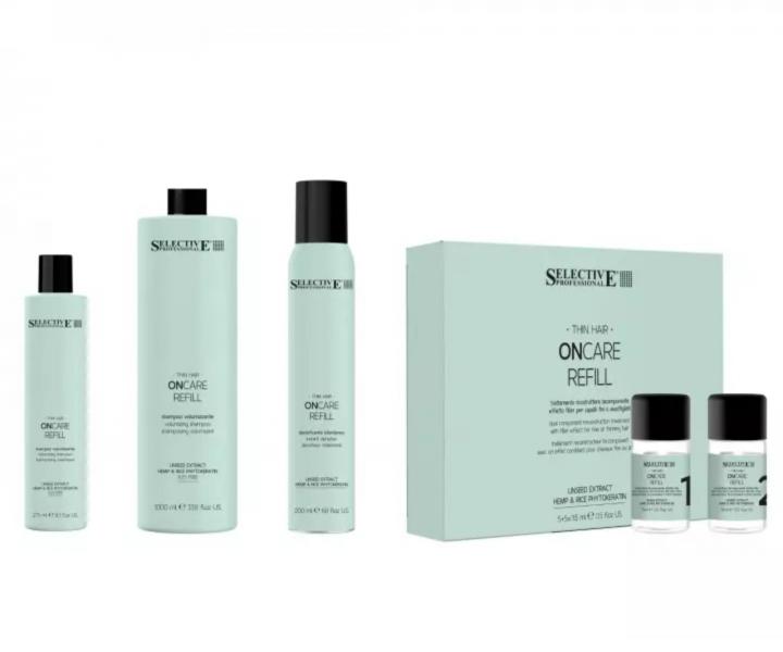 Bezoplachov� sprej pre objem jemn�ch a redn�cich vlasov Selective Professional OnCare Refill Volumizing Spray Leave-In - 150 ml