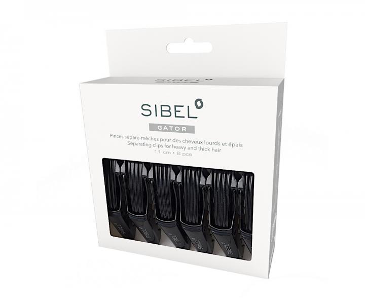 Klipsy do vlasov Sibel Gator - 11 cm, ierne, 6 ks