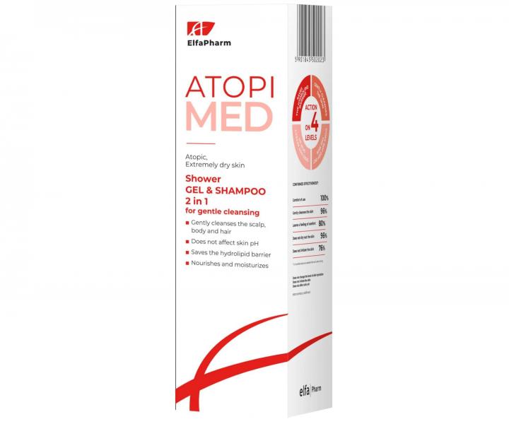 Sprchov� g�l a �amp�n pre atopick� a ve�mi such� poko�ku Elfa Pharm Atopi Med 400 ml + kr�m 75 ml zadarmo
