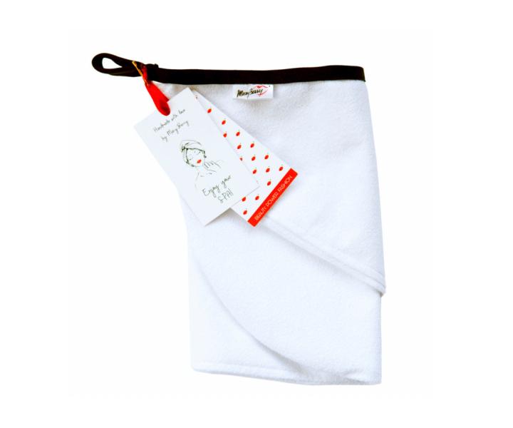 Thermo turban na vlasy MaryBerry Time for Magic - biely s iernym prkom