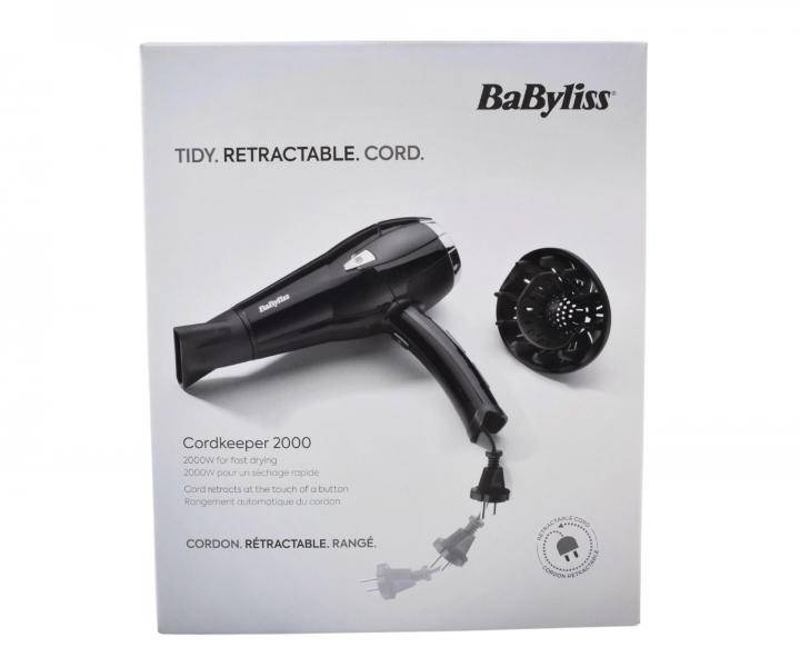 Fn na vlasy s navjacm kblom Babyliss Cordkeeper D374DE - 2000 W, ierny