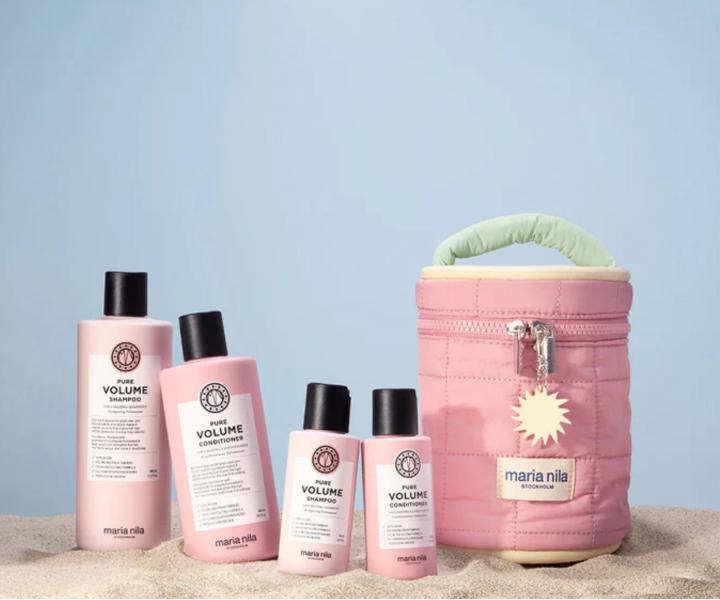 Dar�ekov� sada pre objem jemn�ch vlasov Maria Nila Pure Volume Beauty Bag + kozmetick� ta�ka zdarma