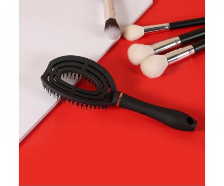 Kefa na roz�es�vanie a f�kanie vlasov s divia��mi a nylonov�mi �tetinami Sister Young Coco Hair Brush - �ierna