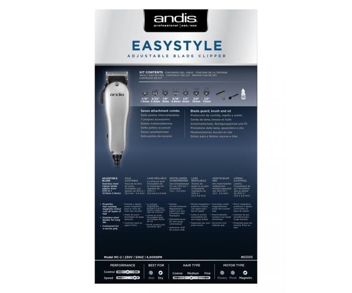 Profesionlny strojek na vlasy Andis EasyStyle 63305 - rozbalen, pouit, chba nadstavec 1,5 mm