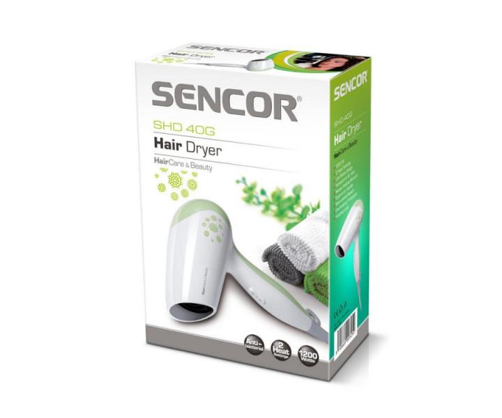 Fn na vlasy Sencor SHD 40G - 1200 W, bielo-zelen