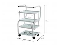 Kozmetick stolk na kolieskach Silverfox 1012 - biely