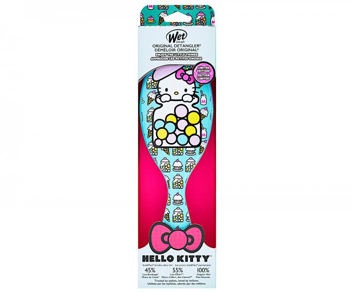 Kefa na rozesvanie vlasov Wet Brush Original Detangler Hello Kitty - tyrkysov