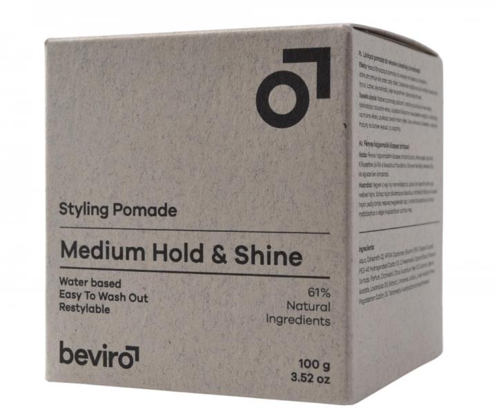 Stylingov� pasta pre lesk vlasov so strednou fix�ciou Beviro Styling Pomade Medium Hold & Shine - 100 g