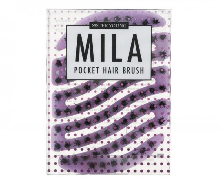 Kefa na vlasy s divia��mi a nylonov�mi �tetinami Sister Young Mila Pocket Hair Brush - fialov�