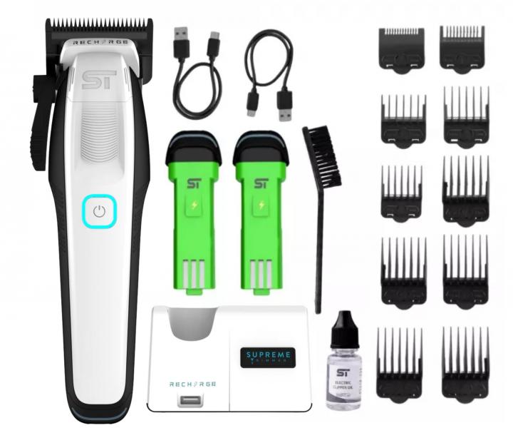 Profesion�lny strihac� stroj�ek s v�menn�mi bat�riami Supreme Trimmer Recharge STC779/W - biely