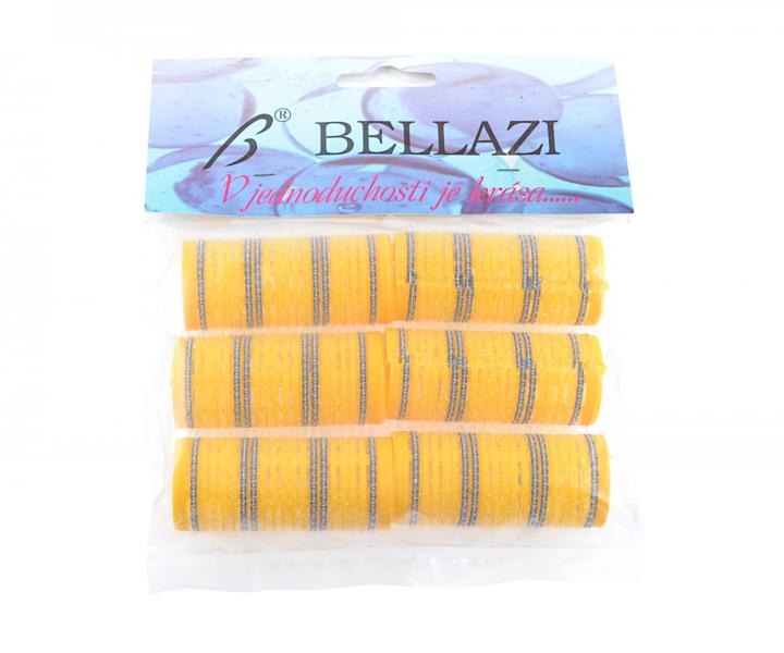 Samodržiace natáčky na vlasy Bellazi Velcro pr. 22 mm - 6 ks, žlté