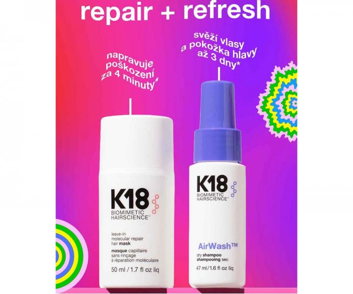 Dar�ekov� sada pre hydrat�ciu a svie�os� vlasov K18 Repair & Refresh Gift Set