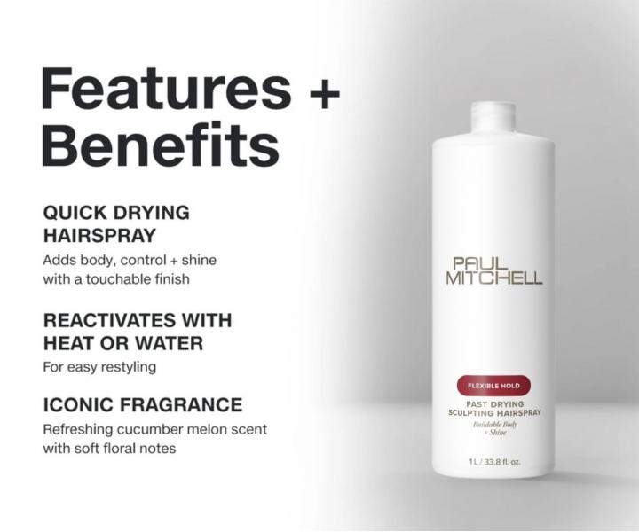 R�chloschn�ci lak na vlasy Paul Mitchell Flexible Hold Fast Drying Sculpting Hairspray - 1000 ml