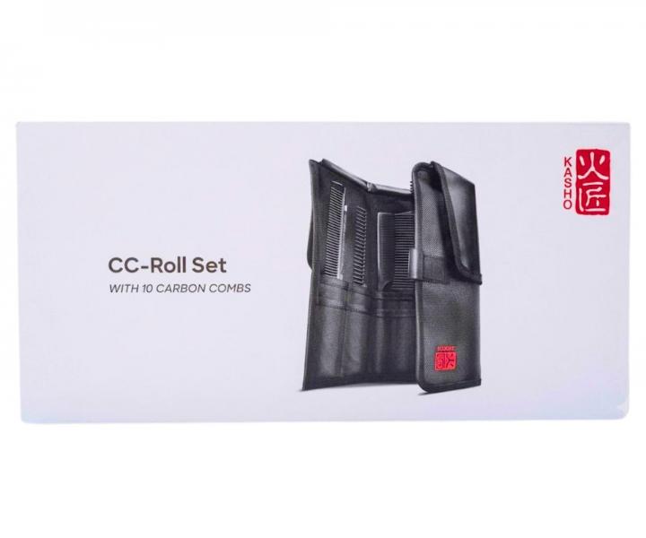 Kompletn� sada profesion�lnych karb�nov�ch hrebe�ov s puzdrom Kasho CC-Roll Set - �ierna