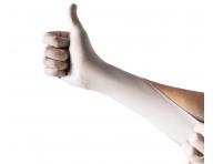 Latexov pdrovan rukavice Espeon Latex Fit - 100 ks, biele