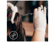 Latexov pdrovan rukavice Espeon Latex Fit - 100 ks, biele, vekos S