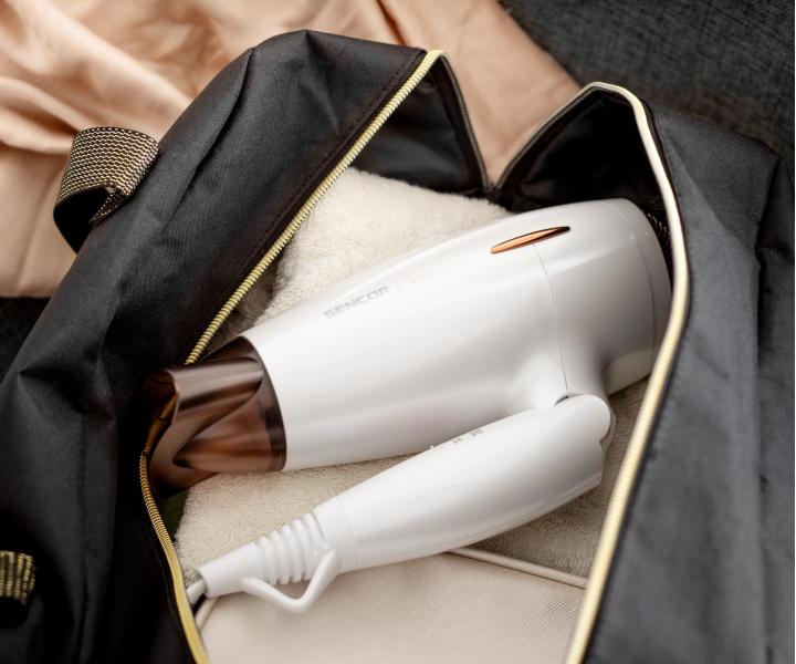 Cestovn fn na vlasy Sencor SHD 7200GD - 2000 W, biely