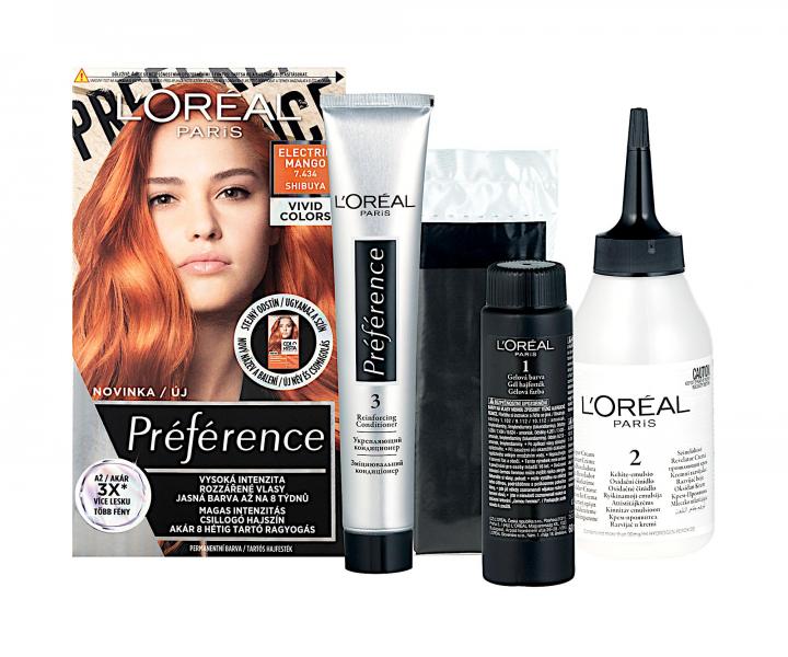 Permanentn farba na vlasy Loral Prfrence 7.434 Electric Mango - iarivo oranov