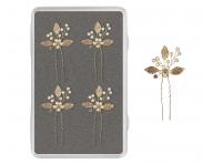 Sada ozdobnch vlseniek a hrebienkov Sibel Festive Hair Pins Golden Color Kit - 13 ks, zlat