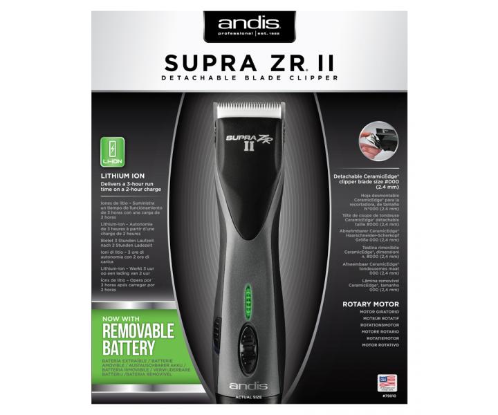 Profesionlny akumultorov strojek na vlasy Andis Supra ZR II 79010