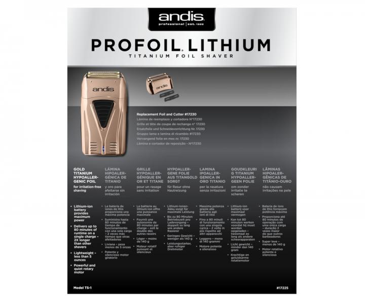 Profesionlny planetov holiaci strojek Andis ProFoil Lithium TS-1 17225