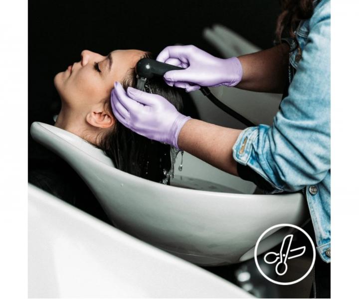 Nitrilov rukavice Espeon Nitril Sparkle - 100 ks, perleov fialov, vekos S