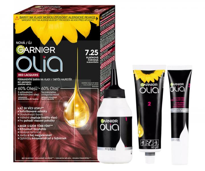 Permanentn olejov farba Garnier Olia 7.25 rubnovo erven