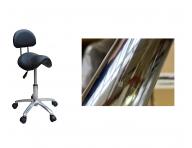 Taburet na kolieskach s opierkou Detail T2 - �ierny (38) - II. akos� - hrdza na pieste