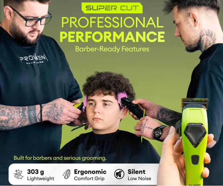 Profesion�lny strihac� stroj�ek na vlasy s vymenite�n�mi krytmi Rovra Super Cut Professional 5209 - neonovo zelen�/biela/�ierna
