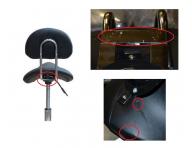 Taburet Detail T2, ierny - II. akos - odrenie koenky a kontrukcie na spodnej strane