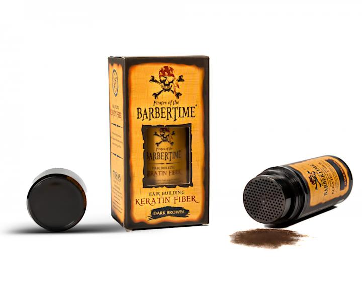Pder na zakrytie redncich vlasov Barbertime Hair Building Keratin Fiber - 21 g, tmavo hned