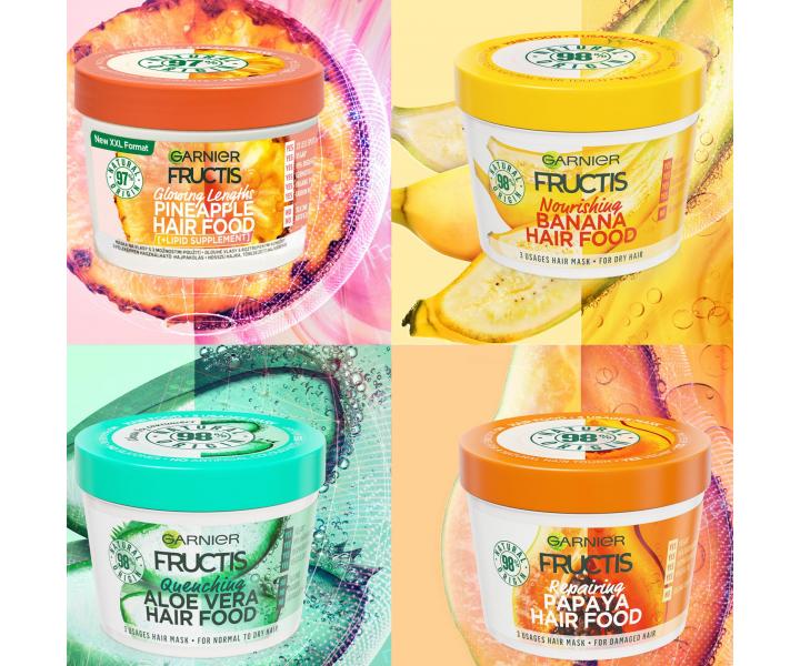 Hydratan maska pre normlne a such vlasy Garnier Fructis Aloe Vera Hair Food Mask - 400 ml