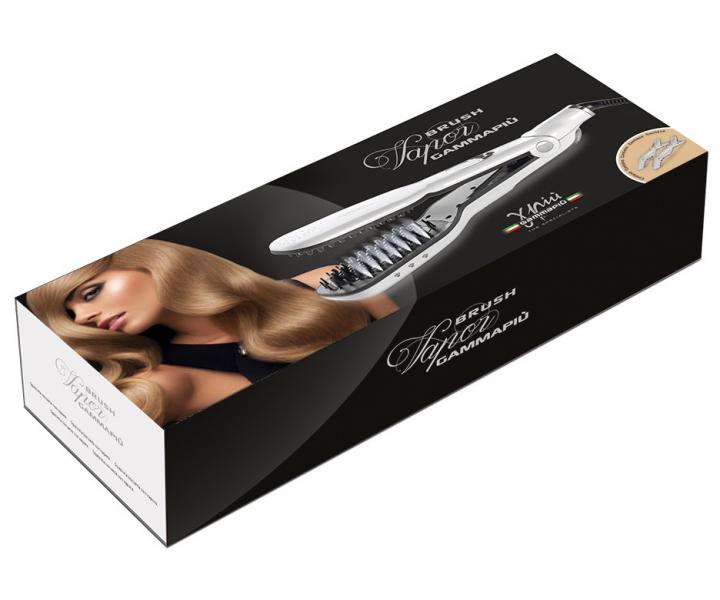�ehli�ka/kefa na vlasy s parou Gamma Piu Brush Vapor - biel� - po�koden� krabice, pou�it�