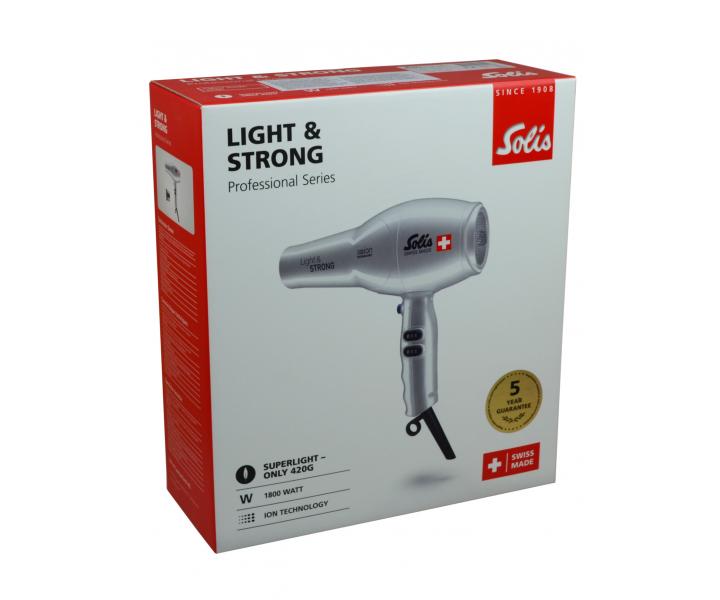 Profesion�lny f�n na vlasy Solis Light & Strong 969.42 - 1800 W, strieborn�