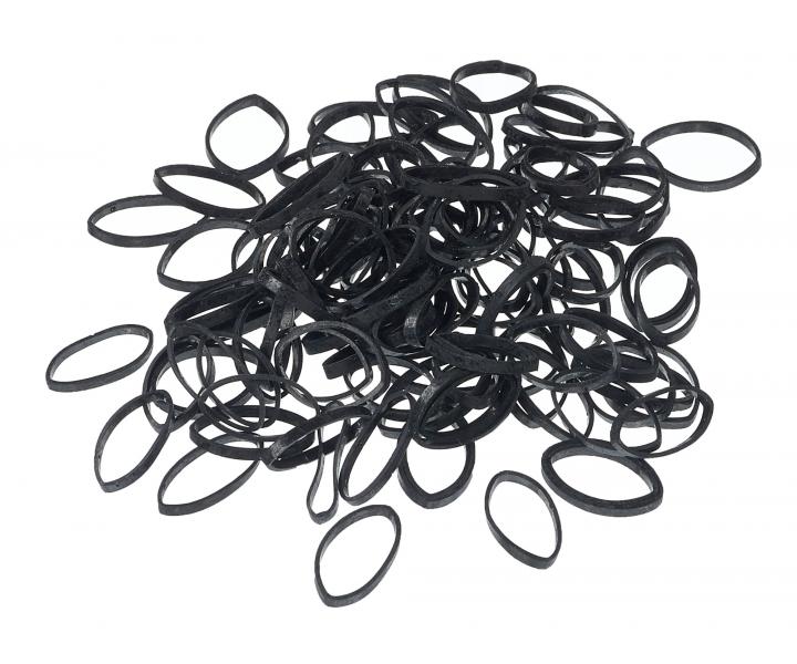 Gumičky do vlasov Sibel Kara Elastic - 14 mm, 500 ks, čierne