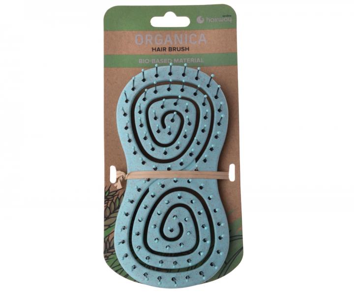 Ekologick kefa na rozesvanie vlasov Hairway Organica Hair Brush - svetlomodr
