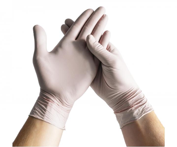 Latexov pdrovan rukavice Espeon Latex Fit - 100 ks, biele, vekos S