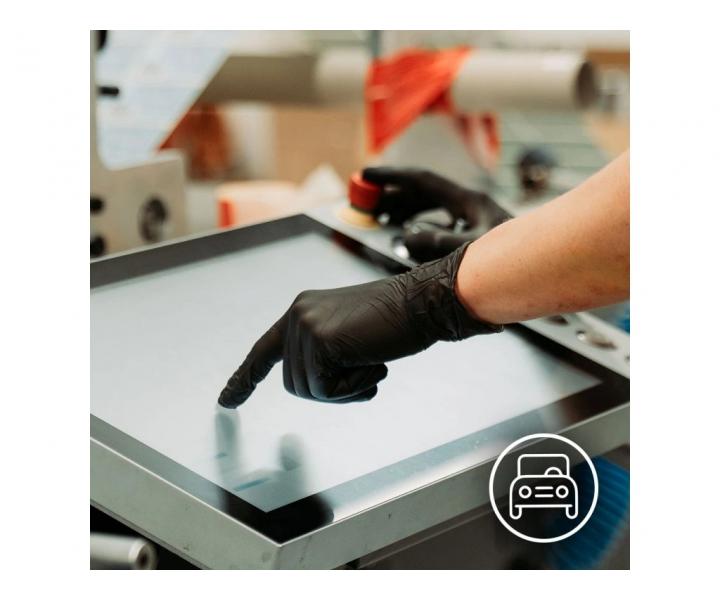 Siln nitrilov rukavice so zdrsnenm povrchom Espeon Nitril Strong 3 - 100 ks, ierne, vekos M