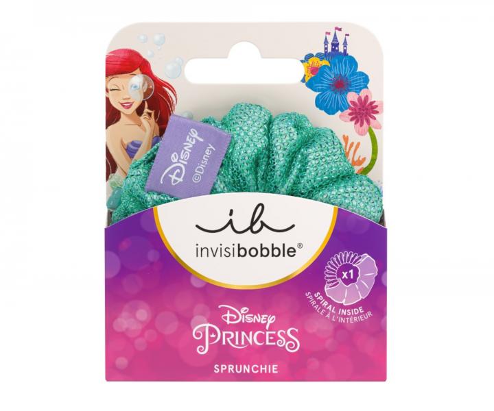 Detsk ozdobn pirlov gumika Invisibobble Sprunchie Disney Ariel - tyrkysov