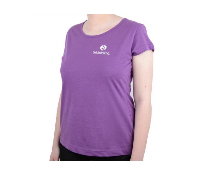 Tri�ko s kr�tkym ruk�vom, okr�hly v�strih - d�mske, fialov� M