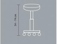 Taburet na kolieskach s opierkou Hairway Flash, ierny