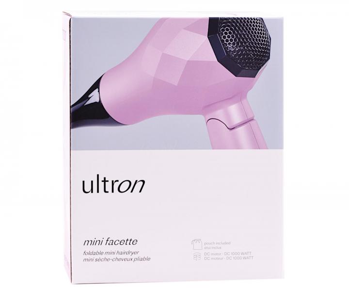 Cestovn� f�n na vlasy Ultron Mini Facette - ru�ov�, 1000 W