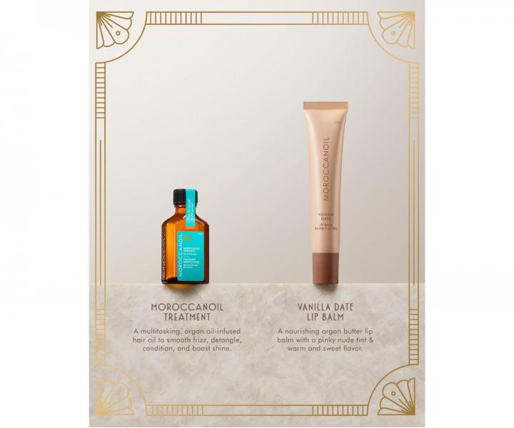 Dar�ekov� sada olejovej starostlivosti a balzamu na pery Moroccanoil The Shine Suite Vanilla Date Tinted Lip Balm Gift Set