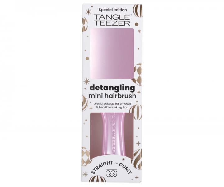 Cestovn� kefa na roz�es�vanie vlasov Tangle Teezer Ultimate Detangler Mini Chrome Pink Satin - metalick� svetlo ru�ov�
