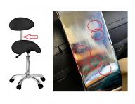 Taburet na kolieskach s opierkou Weelko ORGANIC+ - �ierny - II. akos�, hrdza na kon�trukciu operadla