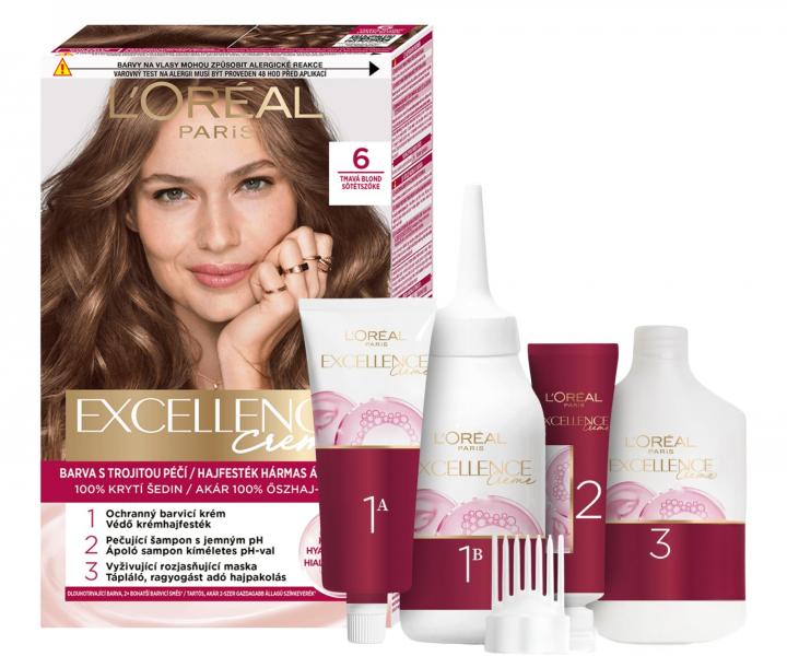 Permanentn� farba Lor�al Excellence Creme - 6 tmav� blond