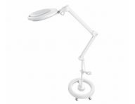 Zv��ovacia lupa s LED lampou na stojane aj s uchyten�m na st�l Weelko Mega+ White- 5 dioptri�