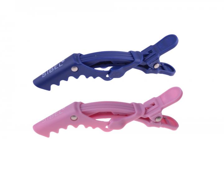 Klipsy do vlasov Sibel Gator - 9 cm, 11 cm, ruov/tmavo modr, 4 ks