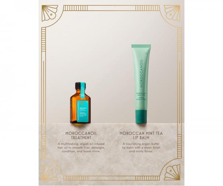 Dar�ekov� sada olejovej starostlivosti a balzamu na pery Moroccanoil The Shine Suite Moroccan Mint Tea Lip Balm Gift Set