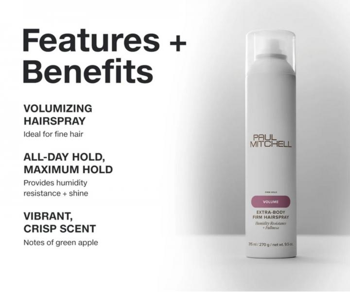 Lak pre objem vlasov s maxim�lnou fix�ciou Paul Mitchell Volume Extra-Body Firm Hairspray - 300 ml